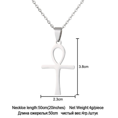 Stainless Steel Cross Necklace For Men Women Pendant Jewelry Fashion Fall Winter Sweater Necklace