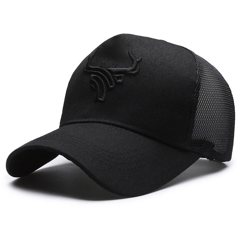 Deer Head Rear Mesh Tall Crown Baseball Cap Men's Summer Breathable