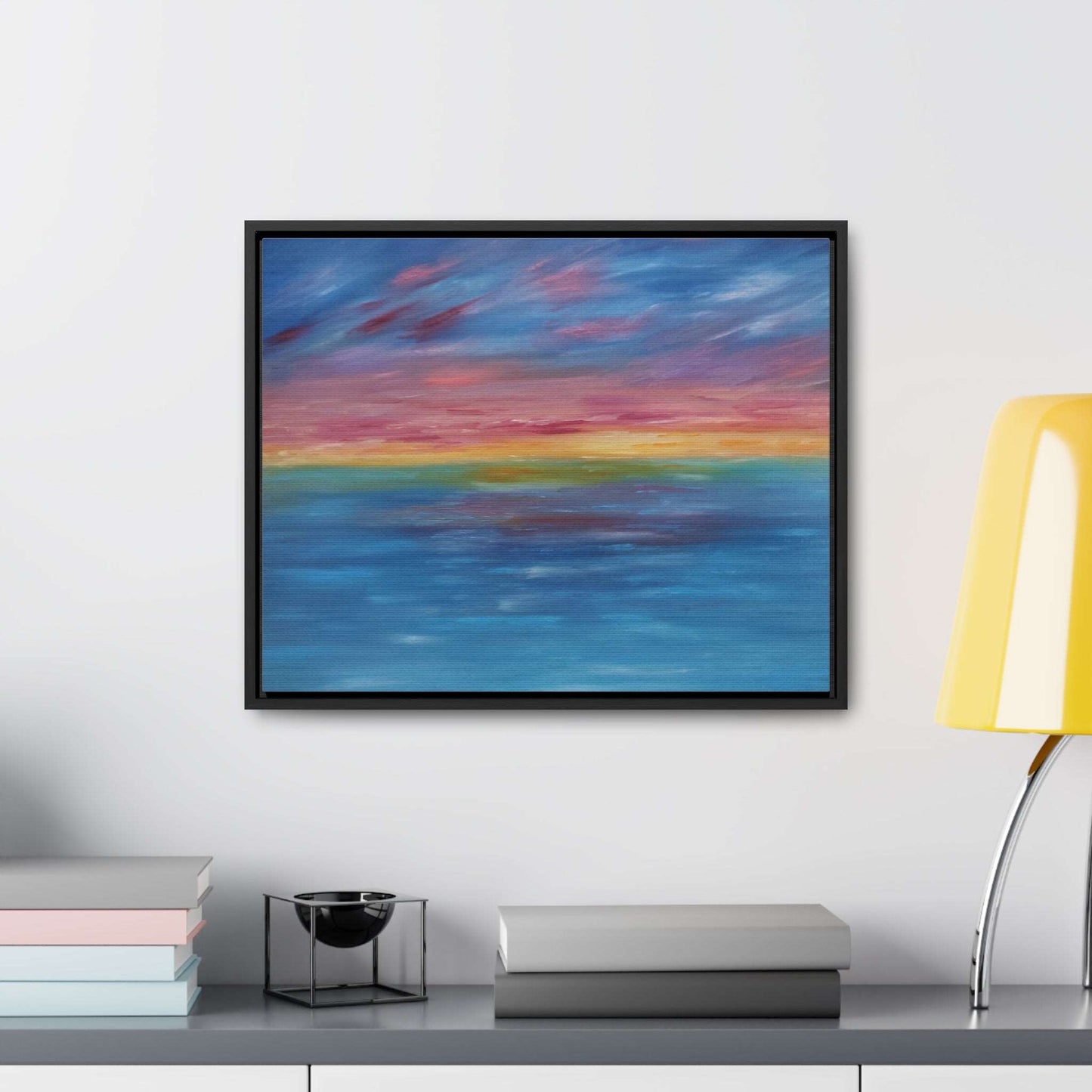 Aqua Sunset - Gallery Canvas Wraps, Horizontal Frame