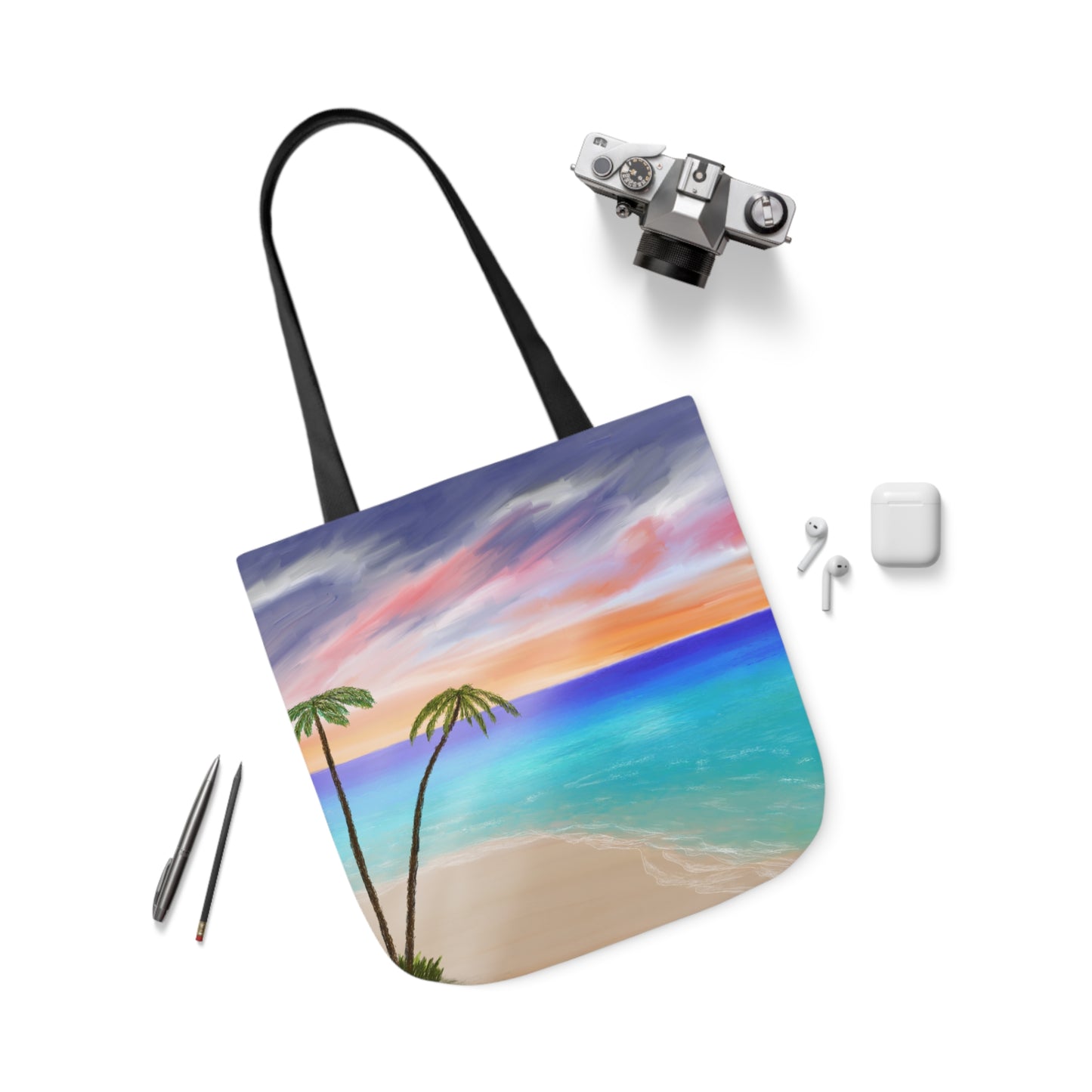 Canvas Tote Bag, Tropical Haven Art