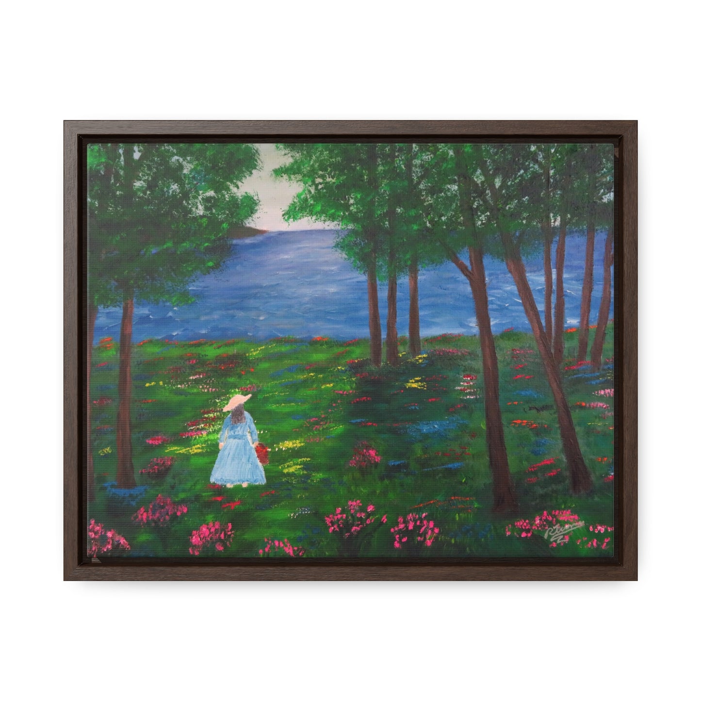 Path Of Flowers  - Gallery Canvas Wraps, Horizontal Frame