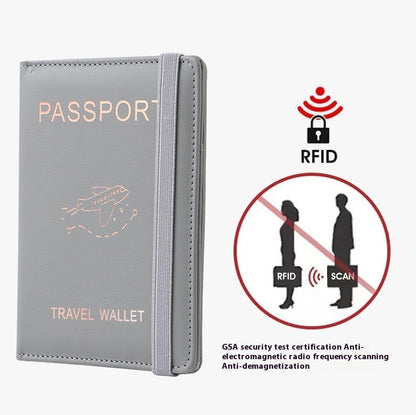 Pu Leather Passport Bag Rfid Multiple Card Slots Multifunctional Certificate Holder