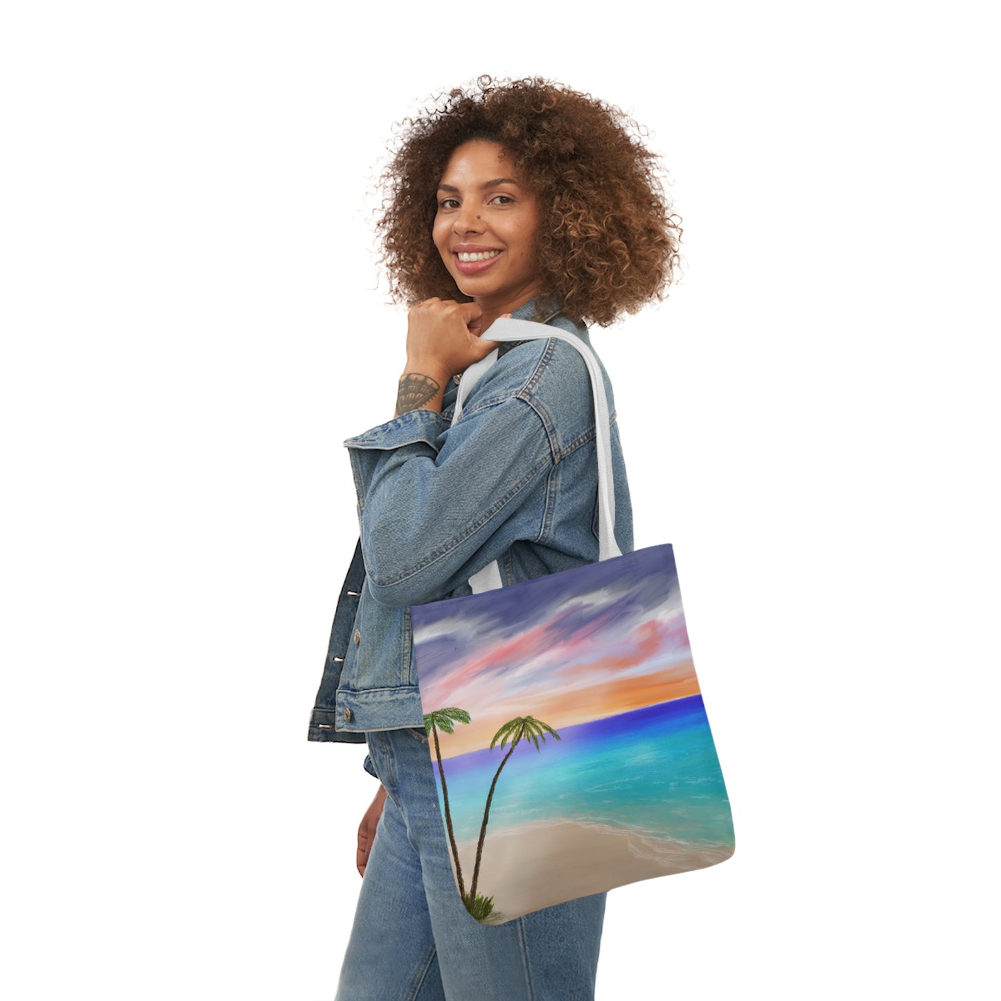 Canvas Tote Bag, Tropical Haven Art