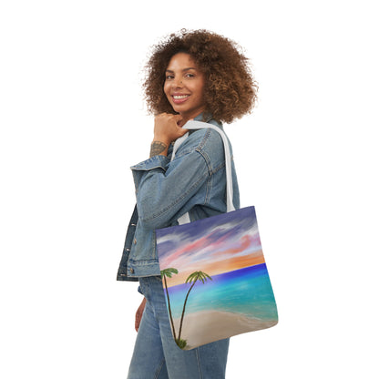 Canvas Tote Bag, Tropical Haven Art