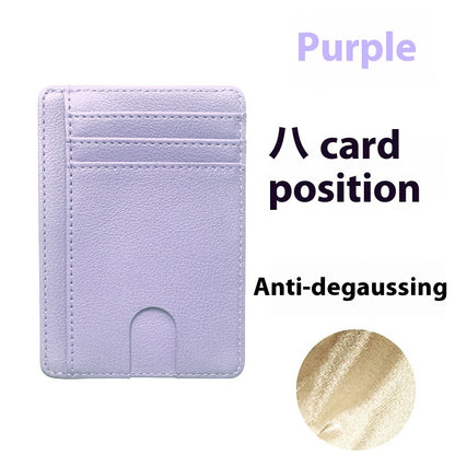 Multiple Card Slots Portable Pu Leather Credit Card Bag Card Holder