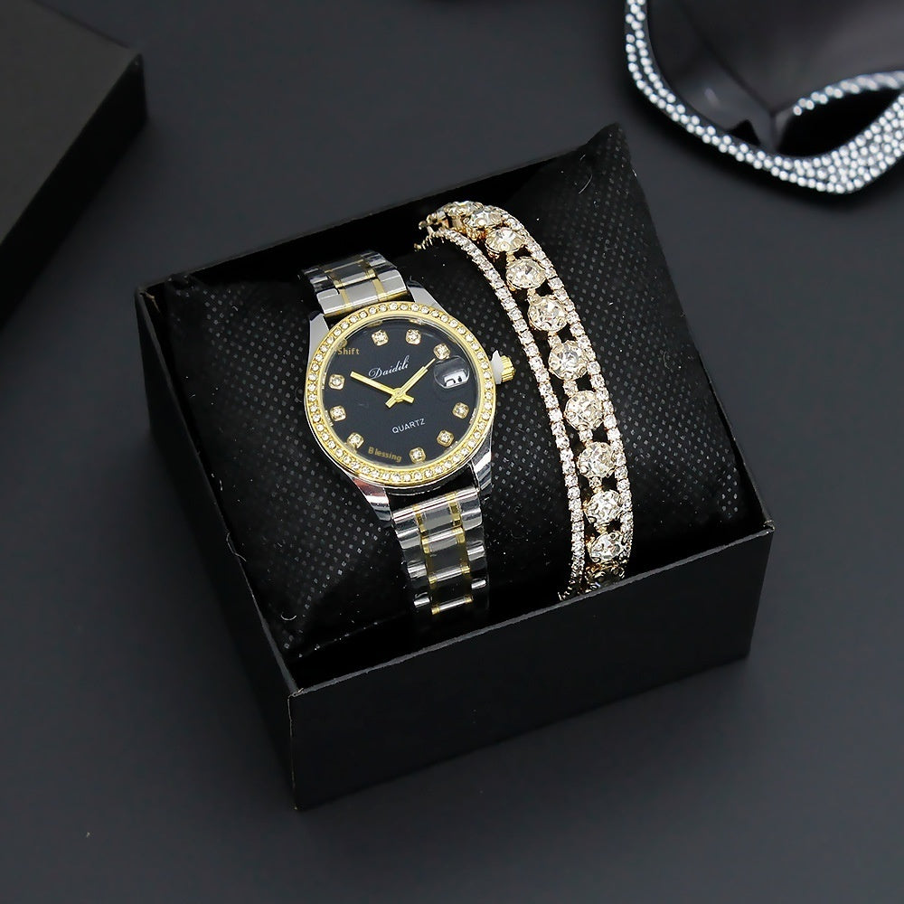 Women's Watch Affordable Luxury Fashion Diamond Foreign Trade Women's Watch Bracelet Student Watch Gift Suit