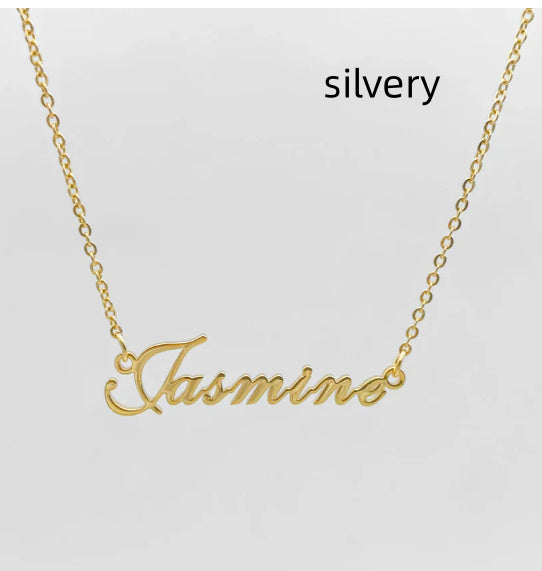 Stainless Steel English Letter Pendant Plated 18K Gold