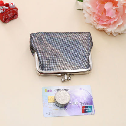 Retro Double PU Bright Plaid Short Wallet Ladies Card Holder