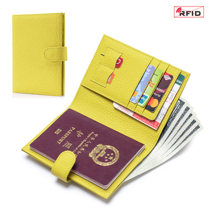 Leather Ultra-thin Passport Bag RFID Multifunctional