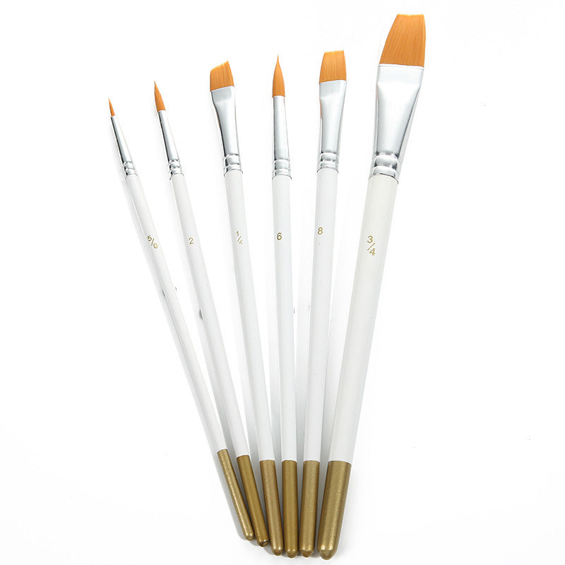 Art Supplies Acrylic Oil Painting Golden Tube White Rod Brush Set