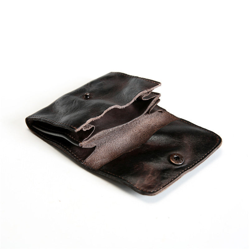 Men's Retro Top Layer Cowhide Short Wallet