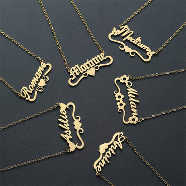 Stainless Steel English Letter Pendant Plated 18K Gold