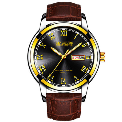 Cross-border Hot Double Calendar Steel Belt Watch Business Non-mechanical