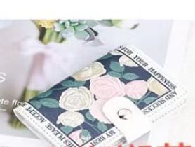 Flower Anime  Anti-degaussing Multiple Card Slots Bank  Document Package Large Capacity Card Holder