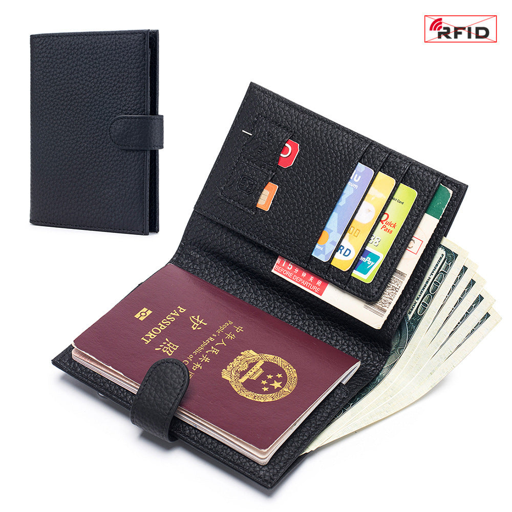 Leather Ultra-thin Passport Bag RFID Multifunctional